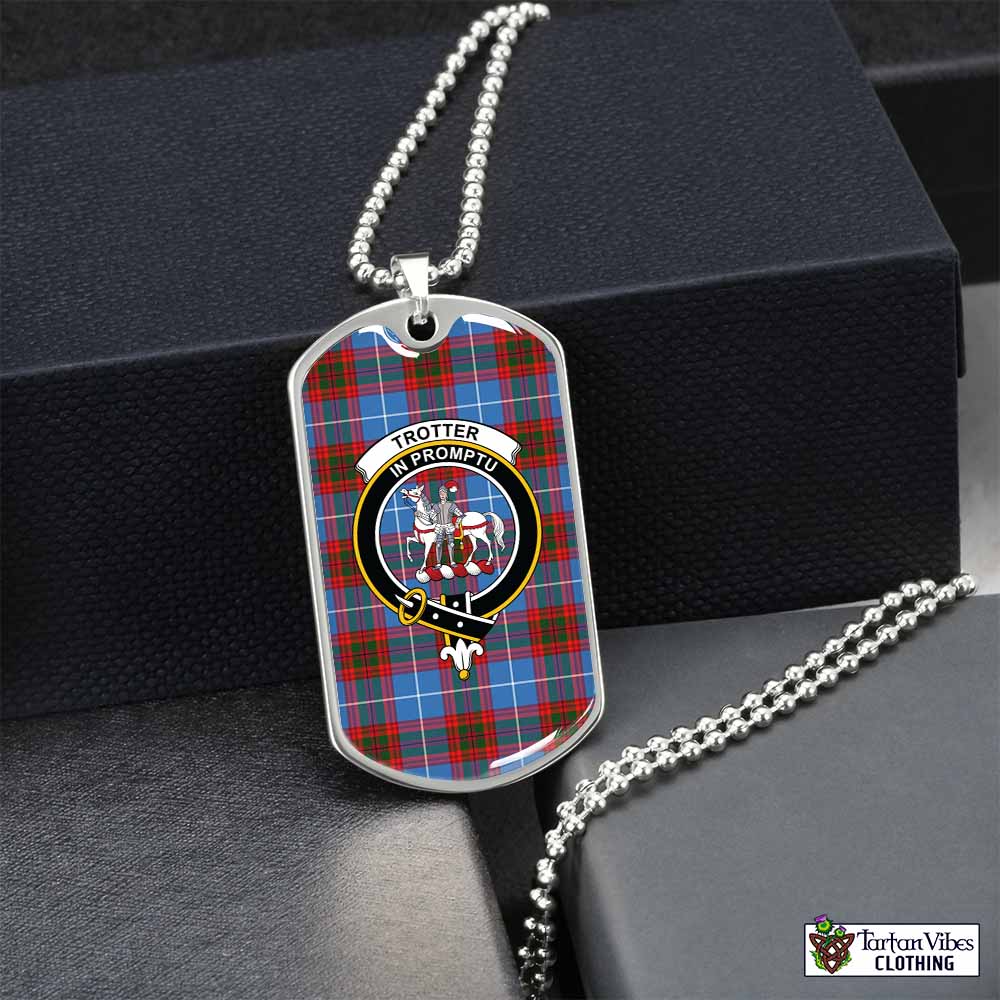 Tartan Vibes Clothing Trotter Tartan Dog Tag Necklace with Family Crest