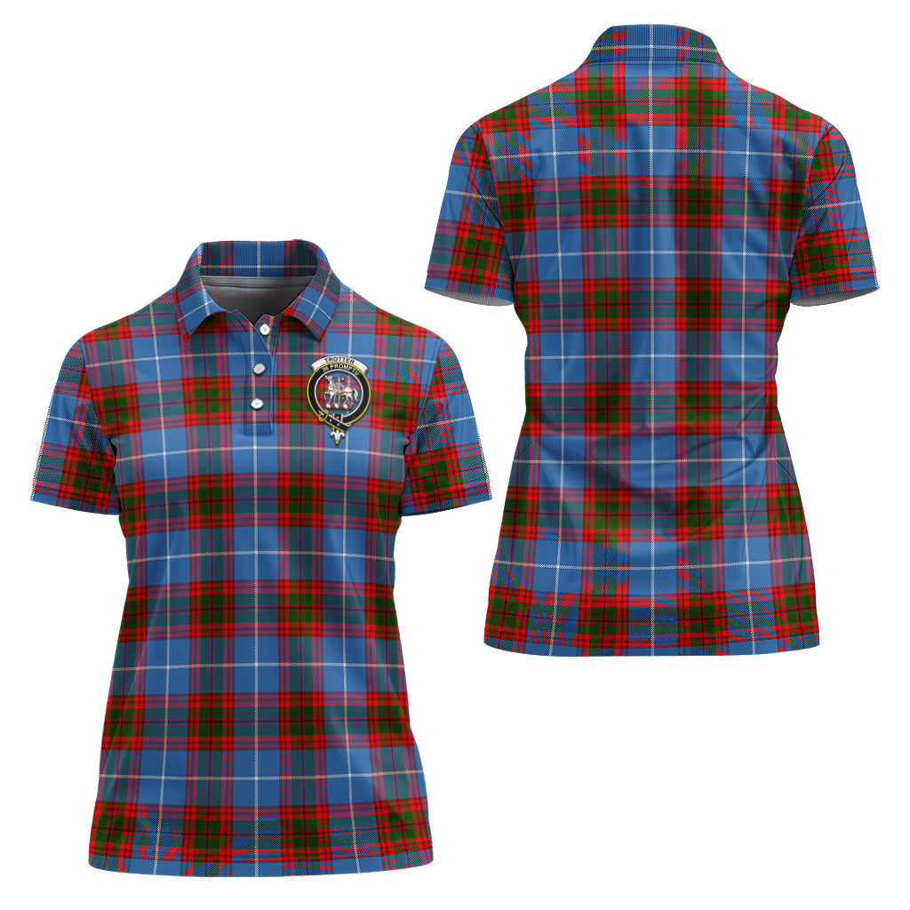 Trotter Tartan Polo Shirt with Family Crest For Women Women - Tartan Vibes Clothing