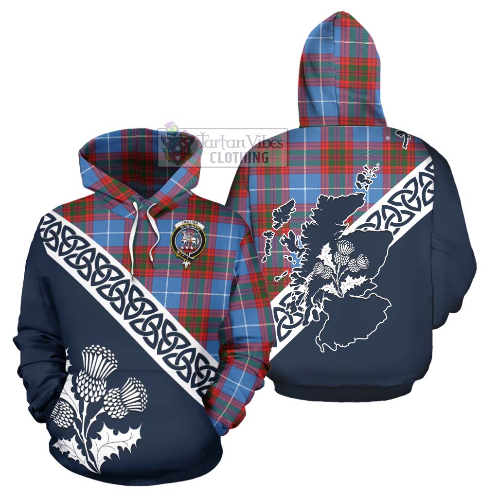 Tartan Vibes Clothing Trotter Tartan Hoodie Featuring Thistle and Scotland Map