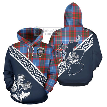 Trotter Tartan Hoodie Featuring Thistle and Scotland Map