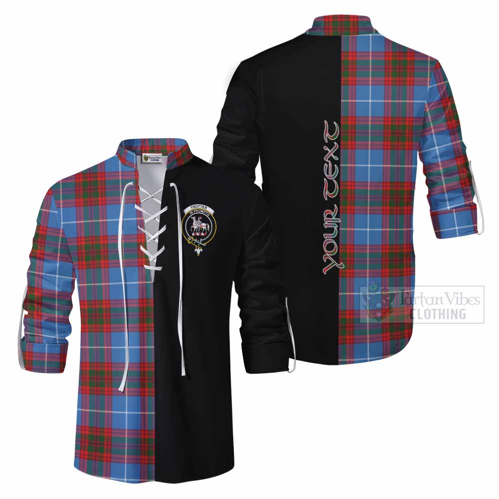 Tartan Vibes Clothing Trotter Tartan Ghillie Kilt Shirt with Family Crest and Half Of Me Style