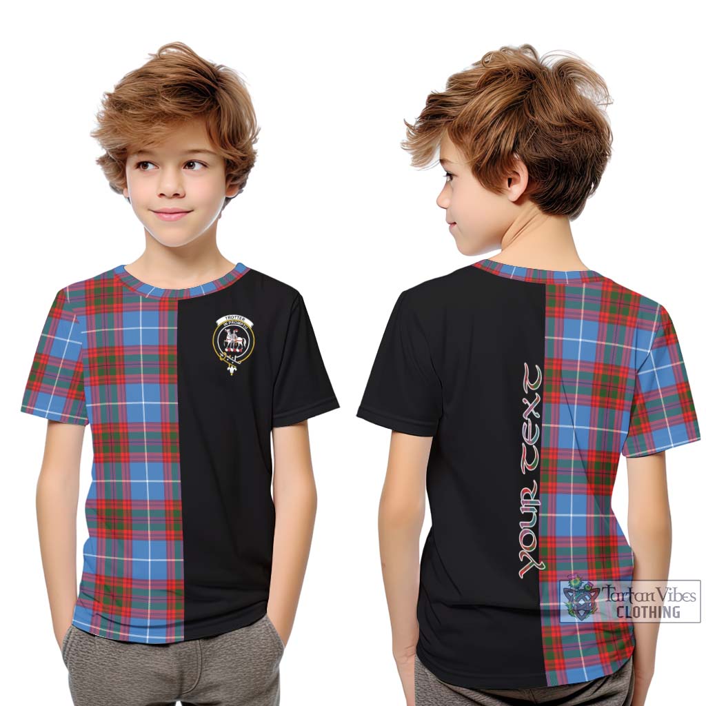 Tartan Vibes Clothing Trotter Tartan Kid T-Shirt with Family Crest and Half Of Me Style