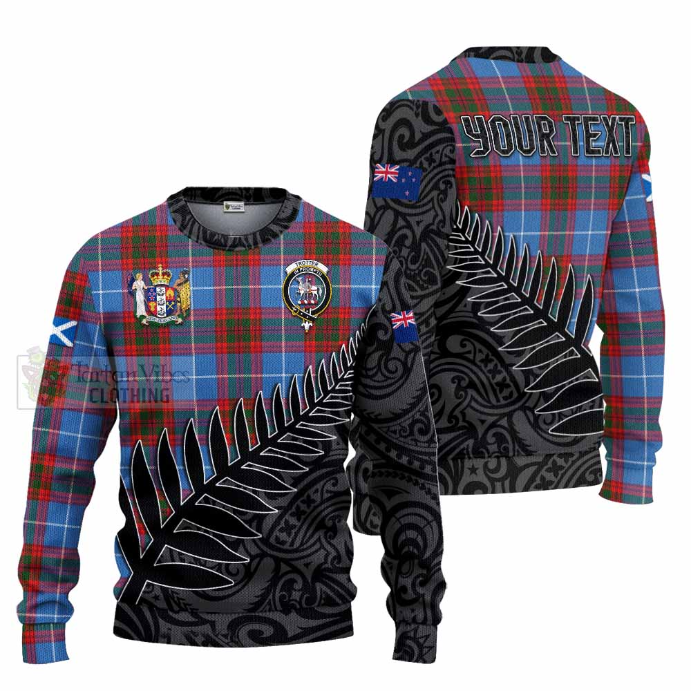 Tartan Vibes Clothing Trotter Crest Tartan Knitted Sweater with New Zealand Silver Fern Half Style