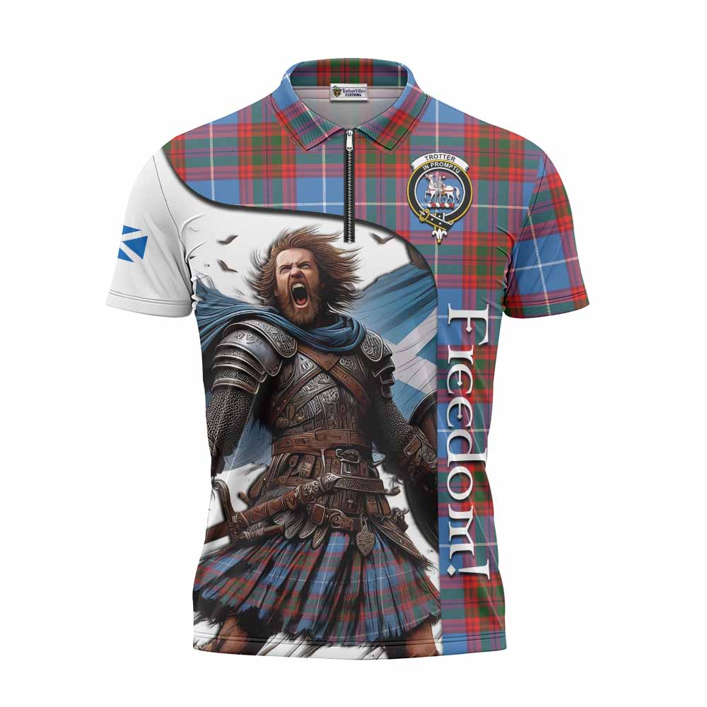 Tartan Vibes Clothing Trotter Crest Tartan Zipper Polo Shirt Inspired by the Freedom of Scottish Warrior