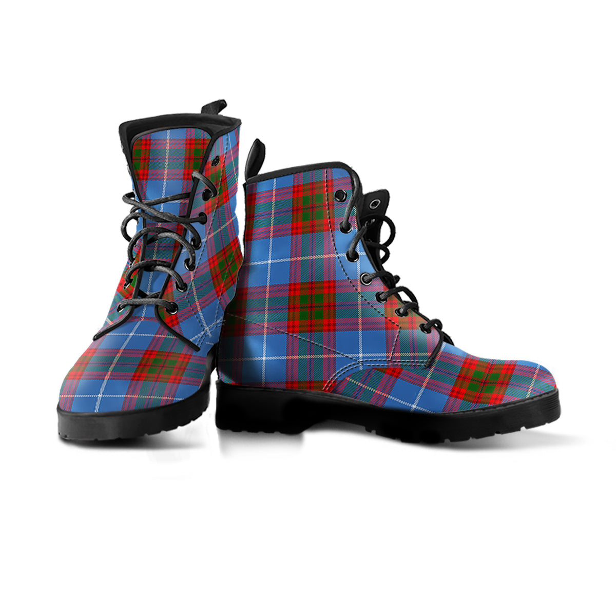Trotter Tartan Leather Boots Men' Boots - Tartan Vibes Clothing