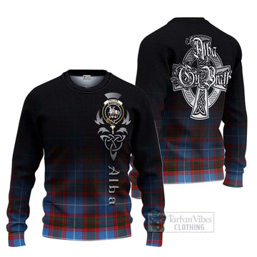 Trotter Tartan Ugly Sweater Featuring Alba Gu Brath Family Crest Celtic Inspired