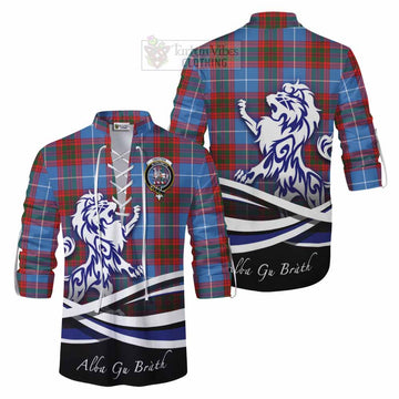 Trotter Tartan Ghillie Kilt Shirt with Alba Gu Brath Regal Lion Emblem