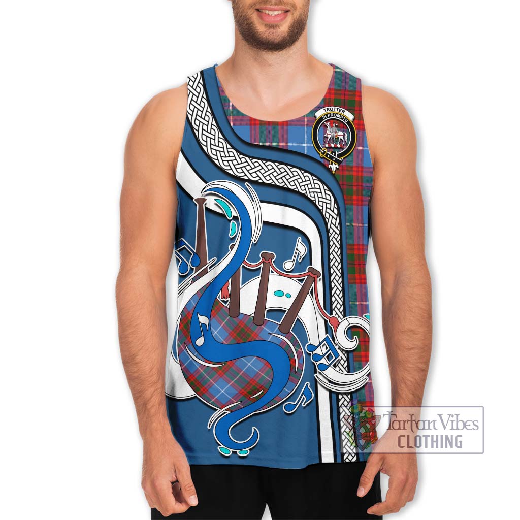 Tartan Vibes Clothing Trotter Tartan Men's Tank Top with Epic Bagpipe Style