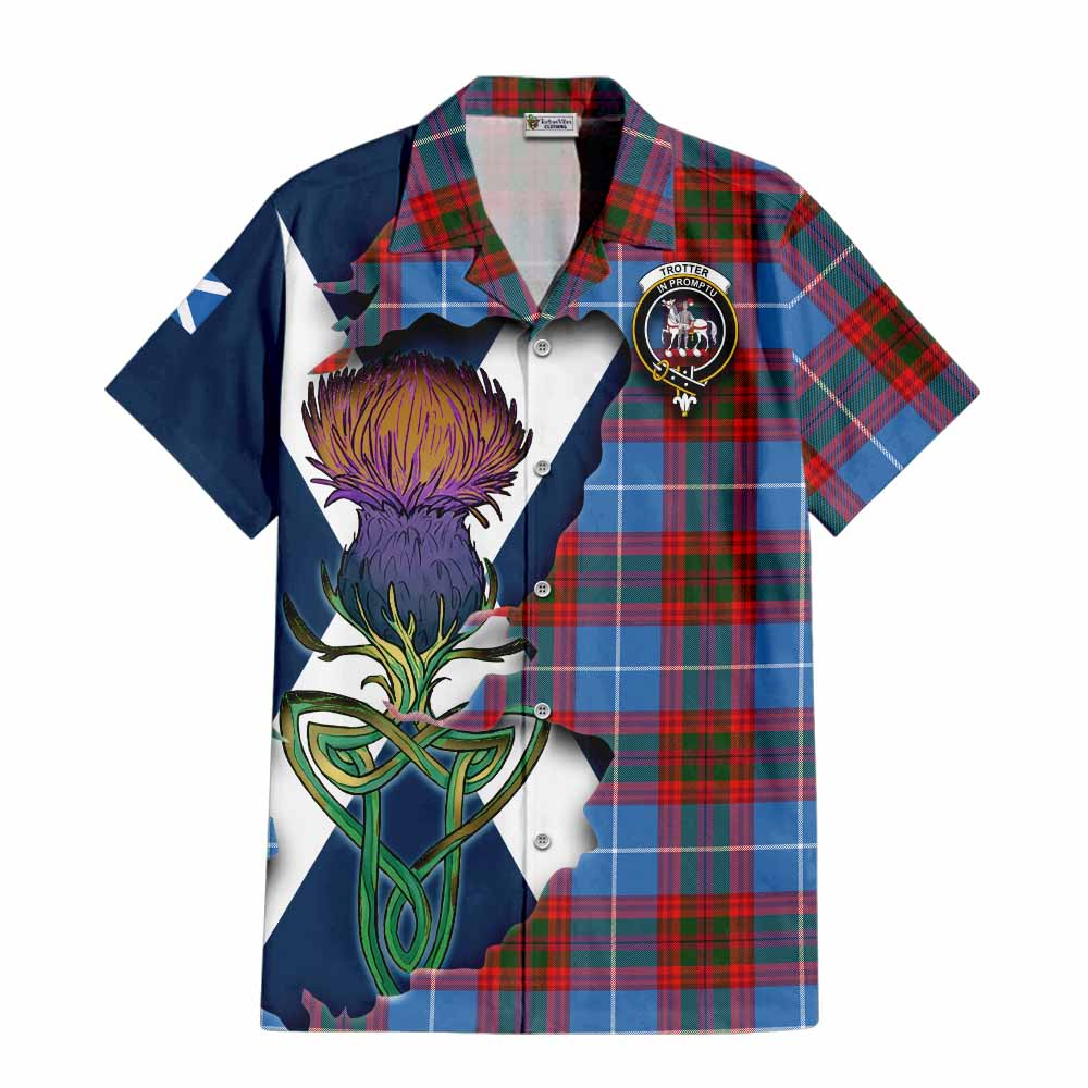 Trotter Tartan Family Crest Hawaiian Shirt Scottish Thistle Celtic Inspired Kid - Tartan Vibes Clothing