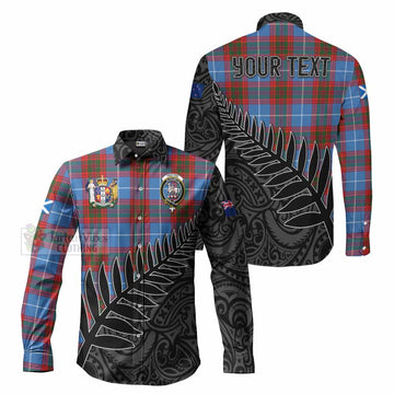 Trotter Crest Tartan Long Sleeve Button Shirt with New Zealand Silver Fern Half Style