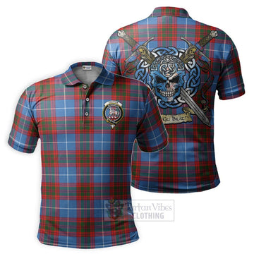 Trotter Tartan Polo Shirt with Family Crest Celtic Skull Style