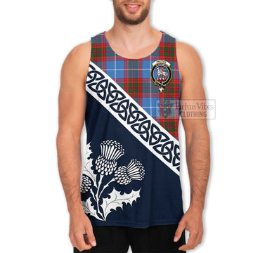 Trotter Tartan Men's Tank Top Featuring Thistle and Scotland Map