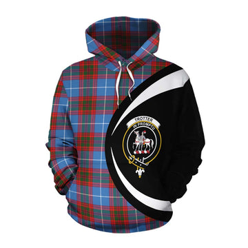 Trotter Tartan Cotton Hoodie with Family Crest Circle Style