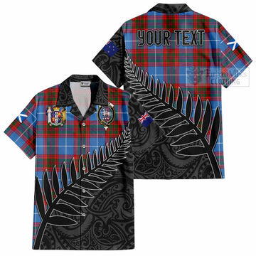 Trotter Crest Tartan Short Sleeve Button Shirt with New Zealand Silver Fern Half Style