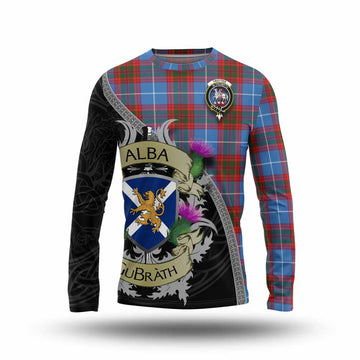 Trotter Tartan Family Crest Long Sleeve T-Shirt Lion Rampant Royal Thistle Shield Celtic Inspired Unisex - Tartan Vibes Clothing