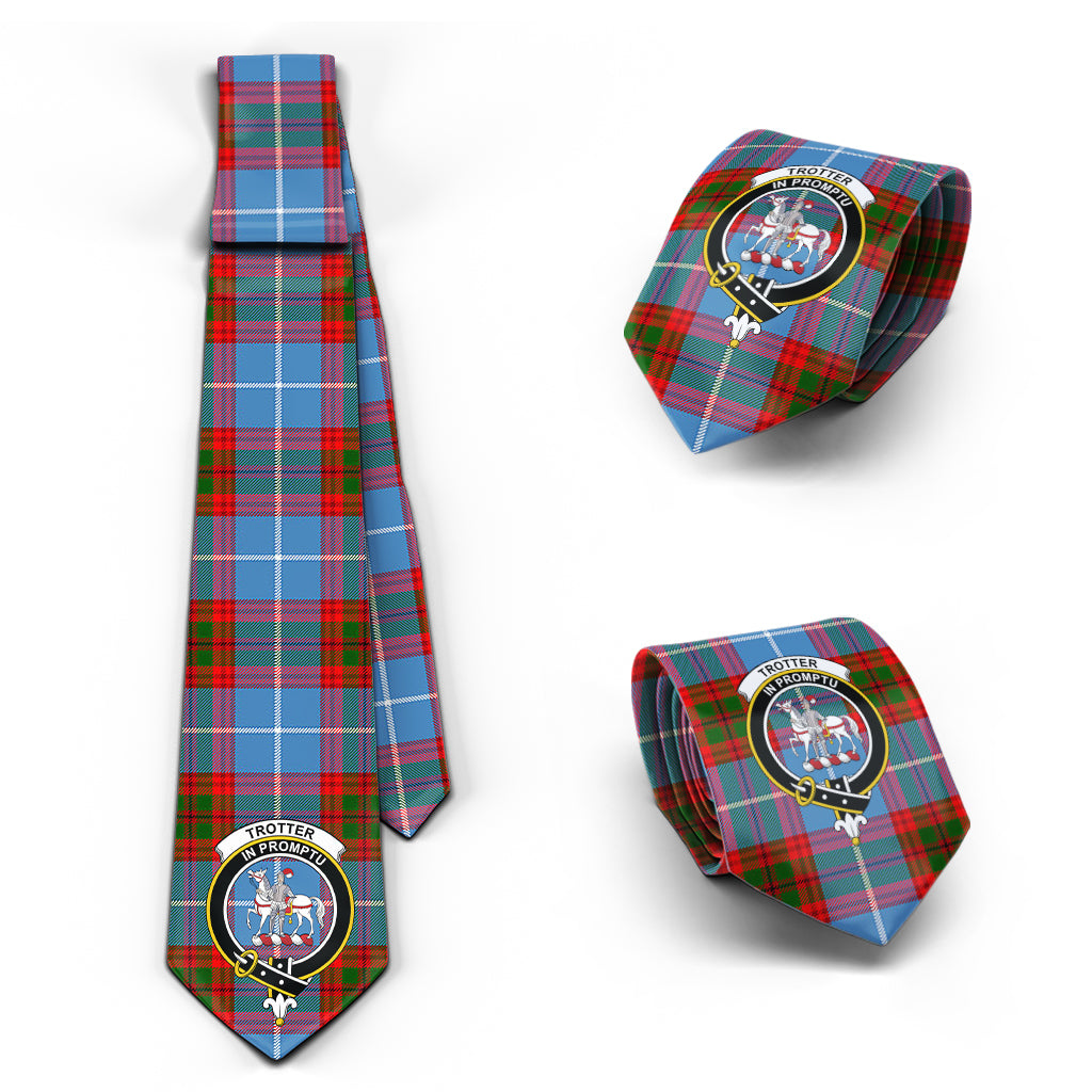 Trotter Tartan Classic Necktie with Family Crest Necktie One Size - Tartan Vibes Clothing