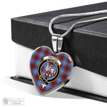 Trotter Tartan Heart Necklace with Family Crest