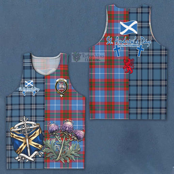 Trotter Tartan Men's Tank Top Happy St. Andrew's Day Half Tartan Style