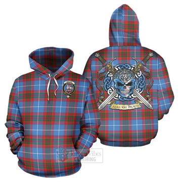 Trotter Tartan Hoodie with Family Crest Celtic Skull Style