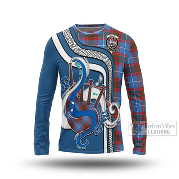 Trotter Tartan Long Sleeve T-Shirt with Epic Bagpipe Style