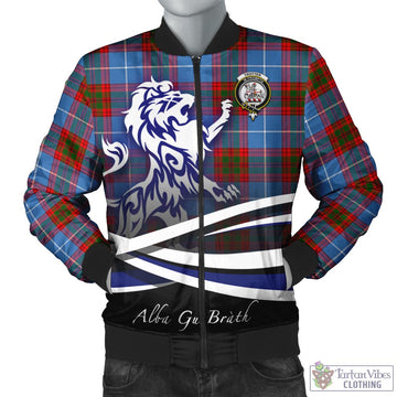 Trotter Tartan Bomber Jacket with Alba Gu Brath Regal Lion Emblem