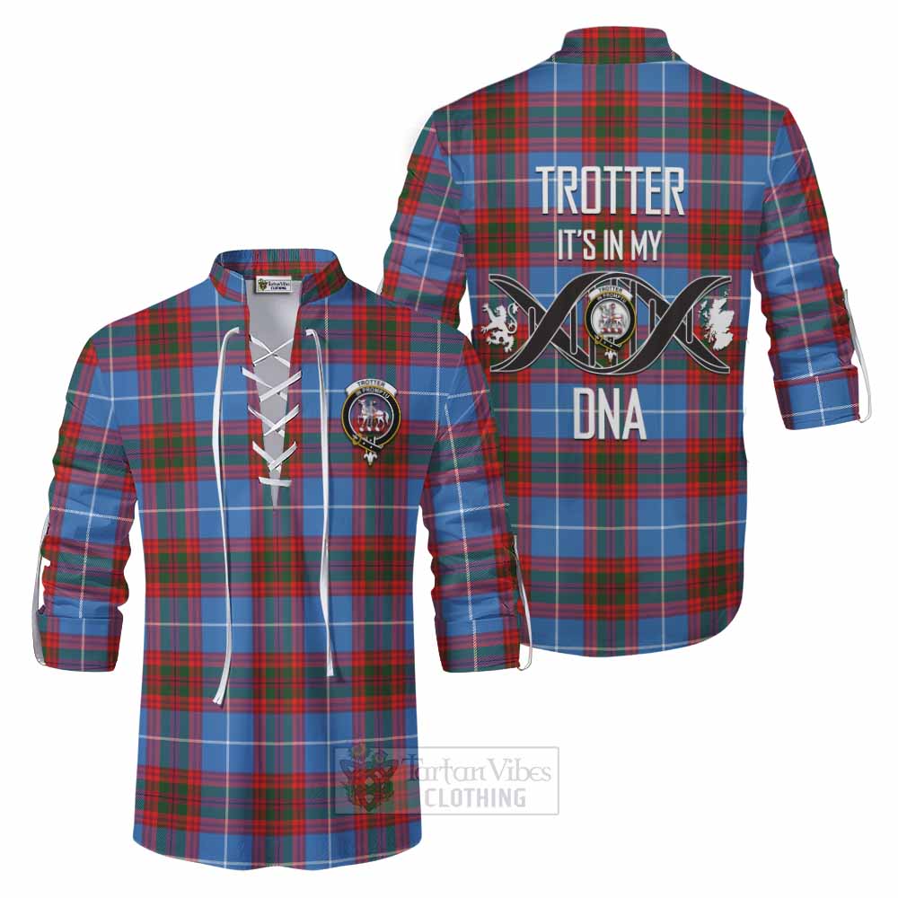 Tartan Vibes Clothing Trotter Tartan Ghillie Kilt Shirt with Family Crest DNA In Me Style