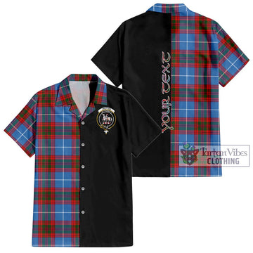 Trotter Tartan Short Sleeve Button Shirt with Family Crest and Half Of Me Style