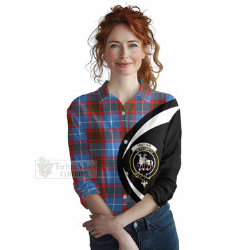 Trotter Tartan Women's Casual Shirt with Family Crest Circle Style