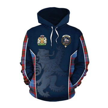 Trotter Tartan Cotton Hoodie with Family Crest and Lion Rampant Vibes Sport Style