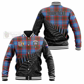 Trotter Crest Tartan Baseball Jacket with New Zealand Silver Fern Half Style