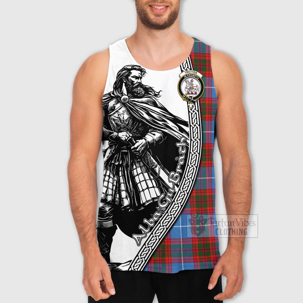 Tartan Vibes Clothing Trotter Tartan Clan Crest Men's Tank Top with Highlander Warrior Celtic Style