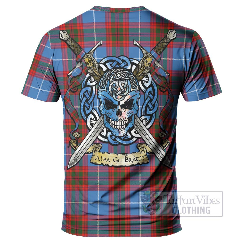 Tartan Vibes Clothing Trotter Tartan T-Shirt with Family Crest Celtic Skull Style