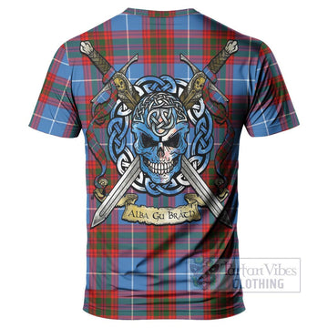 Trotter Tartan T-Shirt with Family Crest Celtic Skull Style