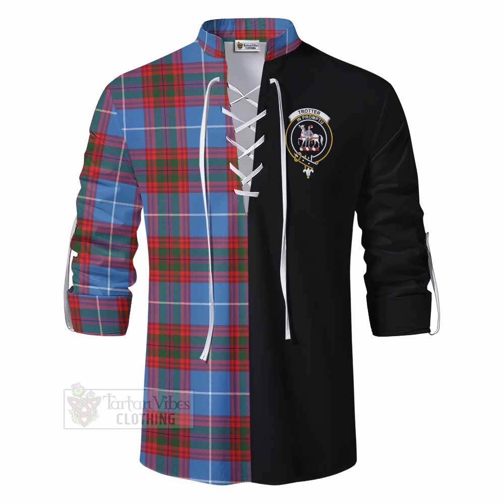 Tartan Vibes Clothing Trotter Tartan Ghillie Kilt Shirt with Family Crest and Half Of Me Style