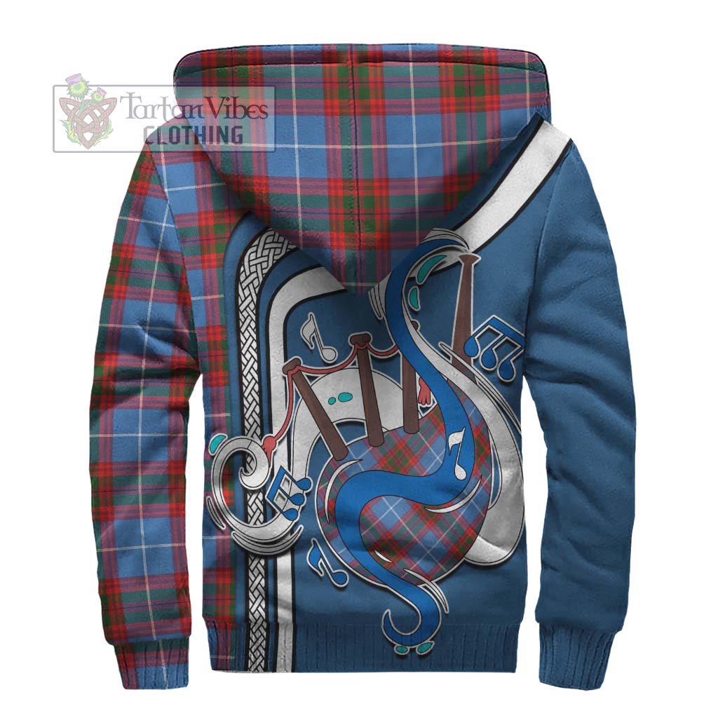 Tartan Vibes Clothing Trotter Tartan Sherpa Hoodie with Epic Bagpipe Style