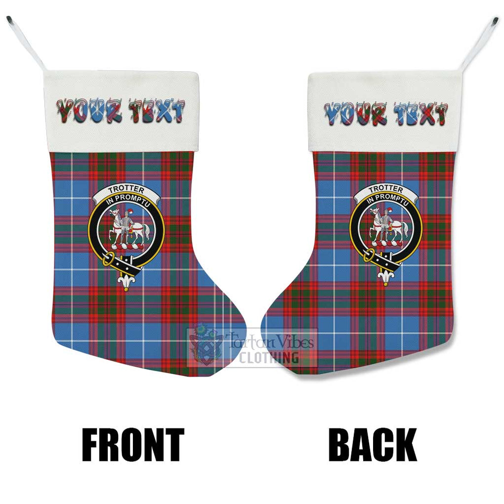 Trotter Tartan Family Crest Christmas Stocking with Personalized Text - Tartan Vibes Clothing