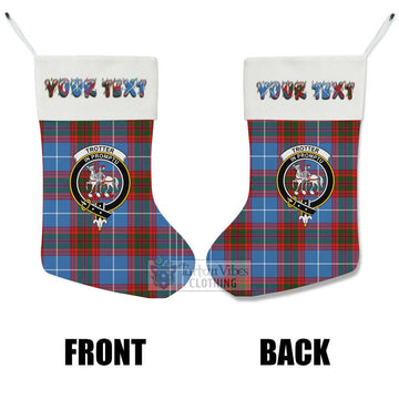 Trotter Tartan Family Crest Christmas Stocking with Personalized Text