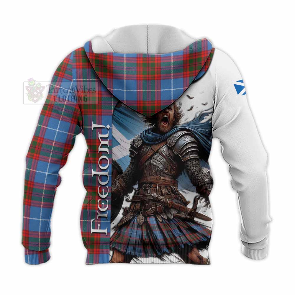 Tartan Vibes Clothing Trotter Crest Tartan Knitted Hoodie Inspired by the Freedom of Scottish Warrior