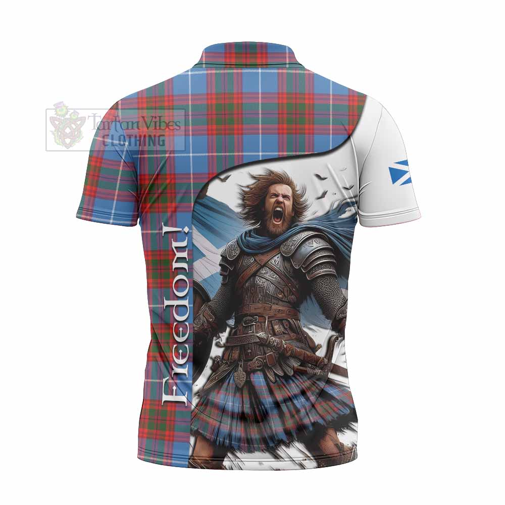 Tartan Vibes Clothing Trotter Crest Tartan Zipper Polo Shirt Inspired by the Freedom of Scottish Warrior