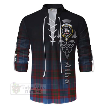 Trotter Tartan Ghillie Kilt Shirt Featuring Alba Gu Brath Family Crest Celtic Inspired