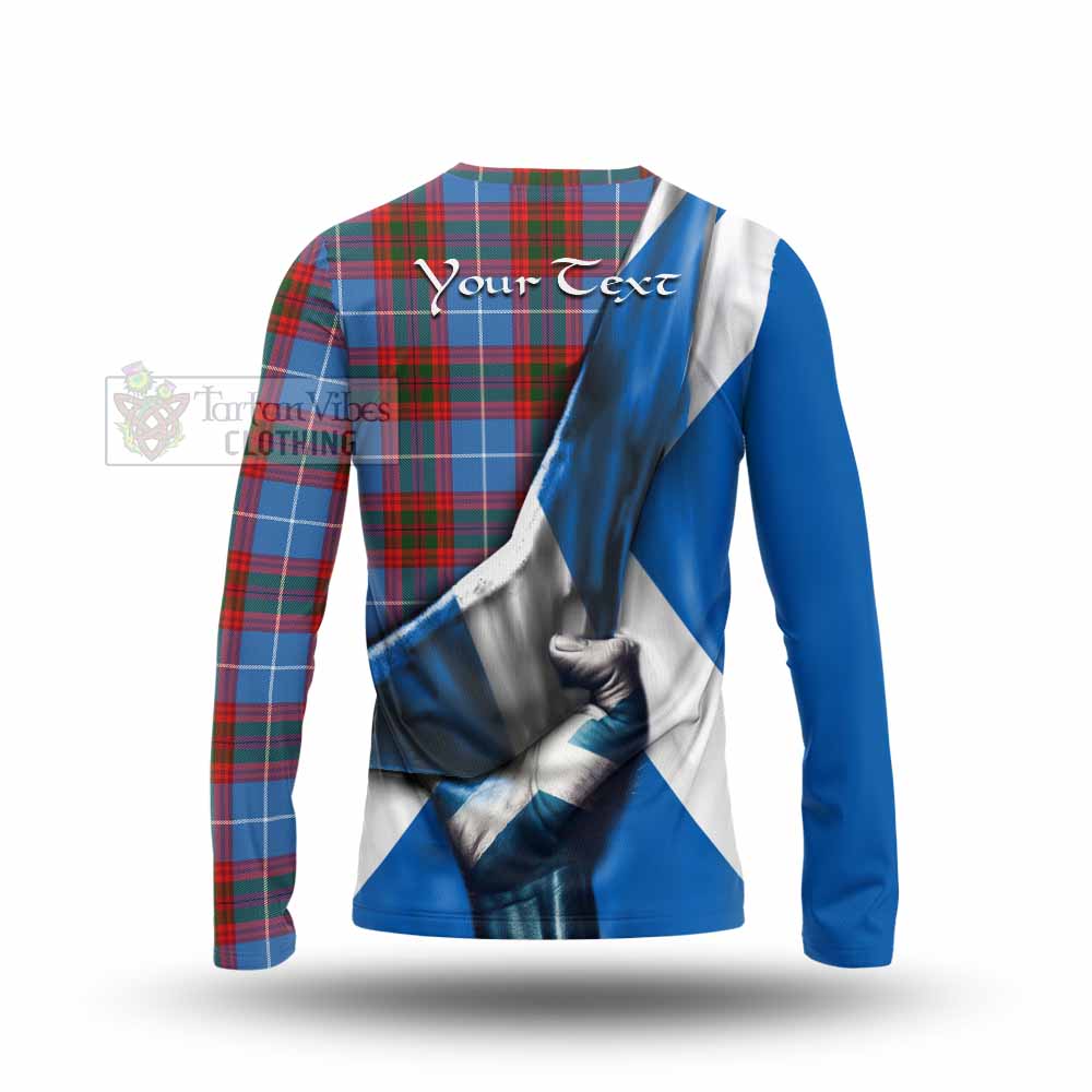 Tartan Vibes Clothing Trotter Tartan Long Sleeve T-Shirt with Family Crest Scotland Patriotic Style