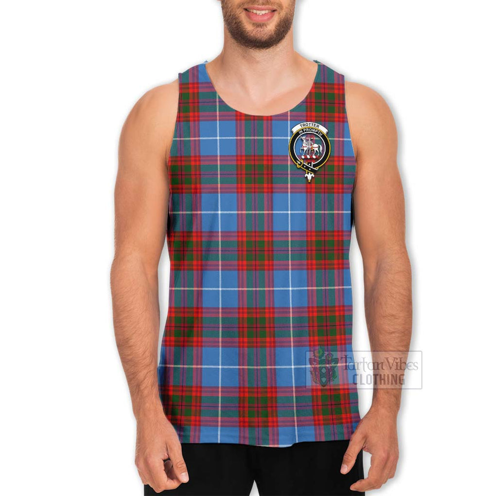 Tartan Vibes Clothing Trotter Tartan Men's Tank Top with Family Crest Celtic Skull Style