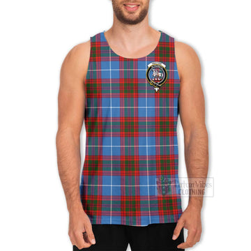 Trotter Tartan Men's Tank Top with Family Crest Celtic Skull Style