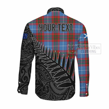 Trotter Crest Tartan Long Sleeve Button Shirt with New Zealand Silver Fern Half Style