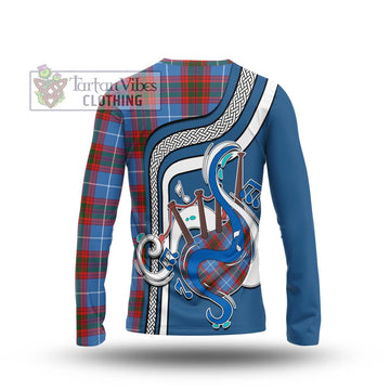 Trotter Tartan Long Sleeve T-Shirt with Epic Bagpipe Style