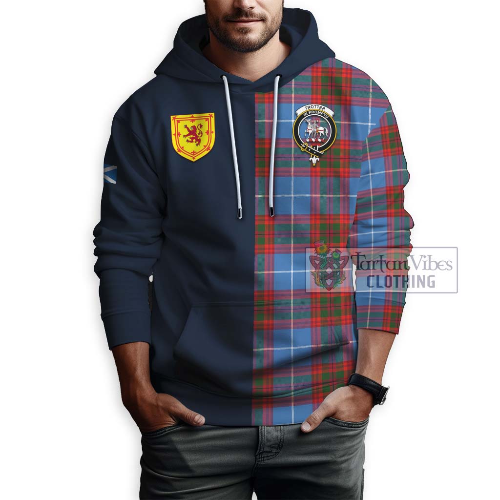 Tartan Vibes Clothing Trotter Tartan Hoodie with Scottish Lion Royal Arm Half Style