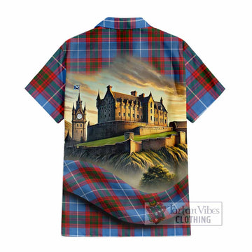 Trotter Tartan Family Crest Hawaiian Shirt with Scottish Ancient Castle Style - Tartan Vibes Clothing