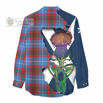 Trotter Tartan Family Crest Women's Casual Shirt Scottish Thistle Celtic Inspired - Tartan Vibes Clothing
