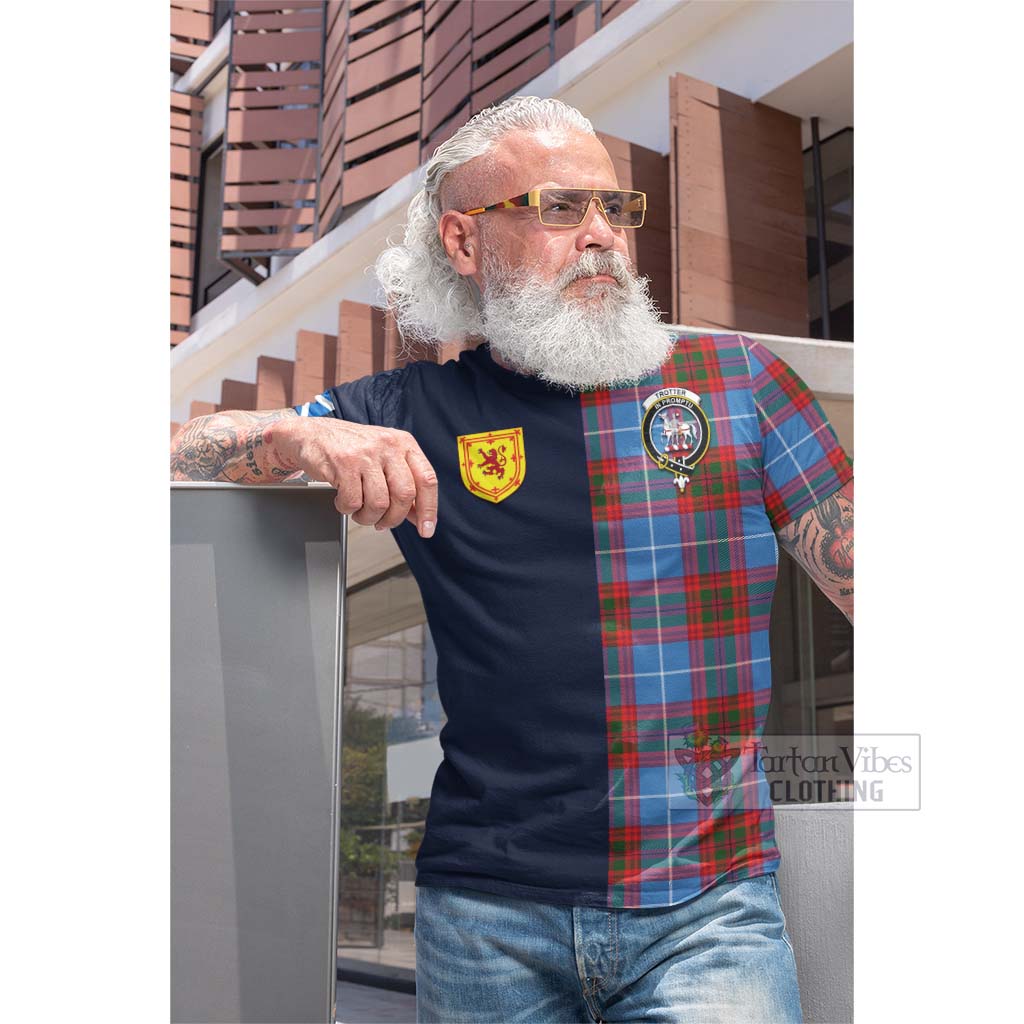 Tartan Vibes Clothing Trotter Tartan Cotton T-shirt with Scottish Lion Royal Arm Half Style