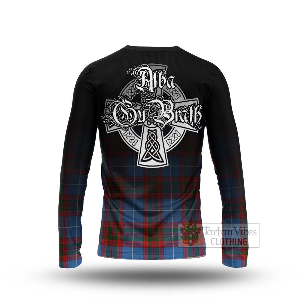 Tartan Vibes Clothing Trotter Tartan Long Sleeve T-Shirt Featuring Alba Gu Brath Family Crest Celtic Inspired